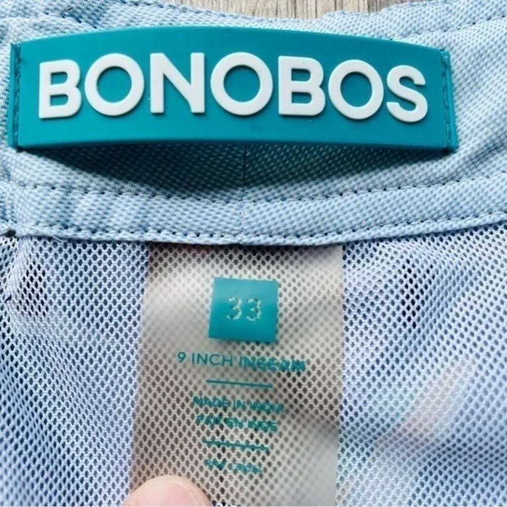 Bonobos Blue Floral 9” Inseam Swim Shorts Size 33